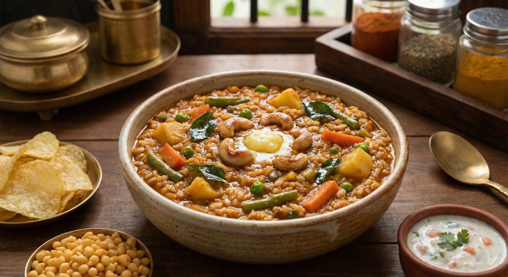 Bisi Bele Bath (Karnataka Style Spicy Rice and Lentil Dish)